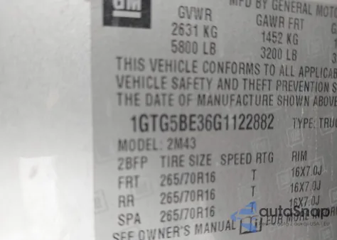 2016 GMC Canyon from USA, damaged, VIN 1GTG5BE36G1122882